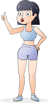 cartoon gym woman png