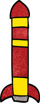 cartoon doodle tall rocket png