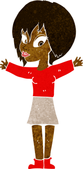 cartoon woman with open arms png