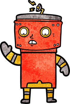cartoon robot drawing png