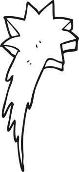 black and white cartoon shooting star symbol png