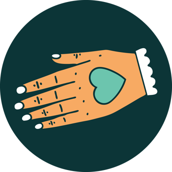iconic tattoo style image of a hand png
