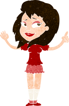 cartoon woman with idea png