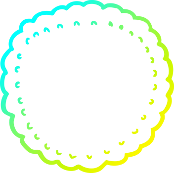 cold gradient line drawing of a cartoon biscuit png