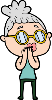 cartoon woman wearing spectacles png