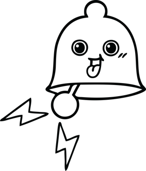 line drawing cartoon ringing bell png