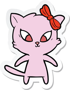 sticker of a cartoon cat png