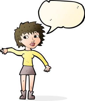 cartoon friendly woman waving with speech bubble png