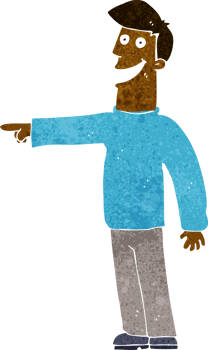 cartoon pointing man png