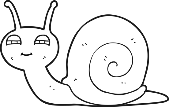black and white cartoon cute snail png