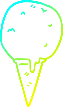 cold gradient line drawing of a cartoon ice cream cone png
