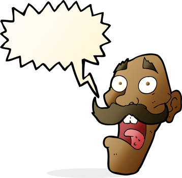 cartoon frightened old man with speech bubble png
