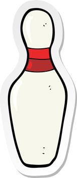 sticker of a cartoon ten pin bowling skittle png
