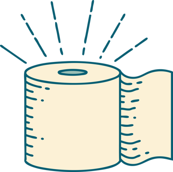 illustration of a traditional tattoo style toilet paper png