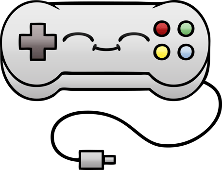 gradient shaded cartoon game controller png