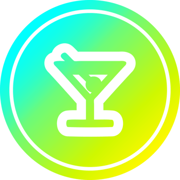 cocktail with olive circular in cold gradient spectrum png