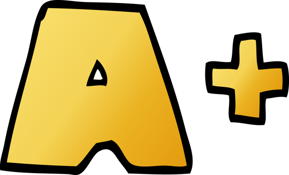 cartoon doodle letter grades png