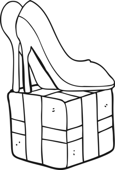 black and white cartoon high heel shoes gift png