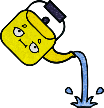 retro grunge texture cartoon pouring kettle png