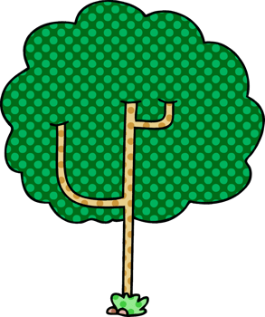 quirky comic book style cartoon tree png