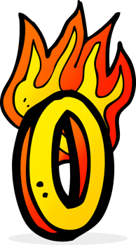 cartoon flaming letter png