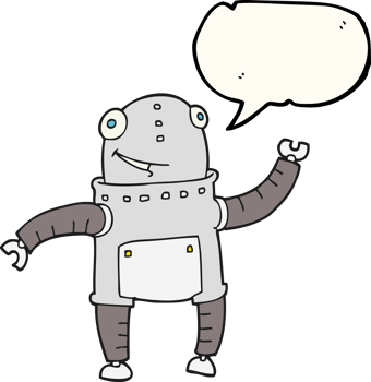speech bubble cartoon robot png