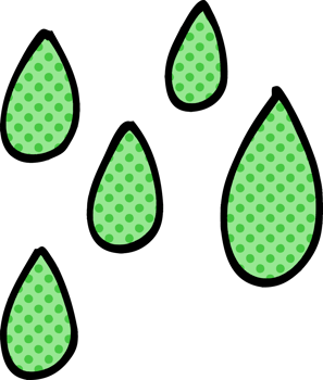 cartoon doodle green paint droplets png