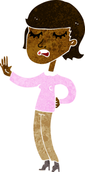 cartoon woman ignoring png