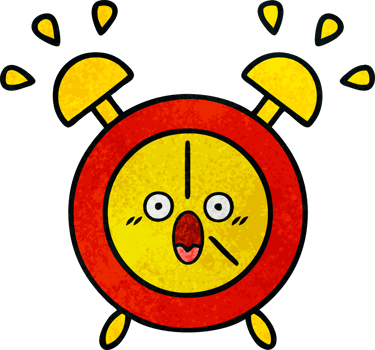 retro grunge texture cartoon alarm clock png