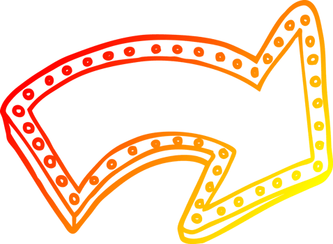 warm gradient line drawing of a cartoon lit up sign png