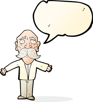 cartoon disappointed old man with speech bubble png