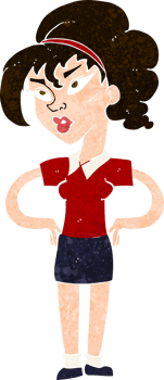 cartoon woman with hands on hips png