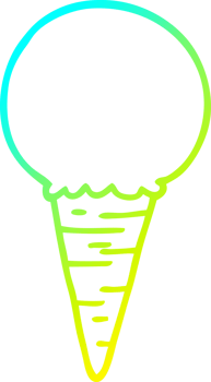 cold gradient line drawing of a cartoon ice cream cone png