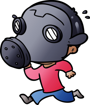 cartoon man wearing gas mask png