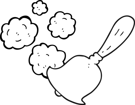 black and white cartoon hand bell png