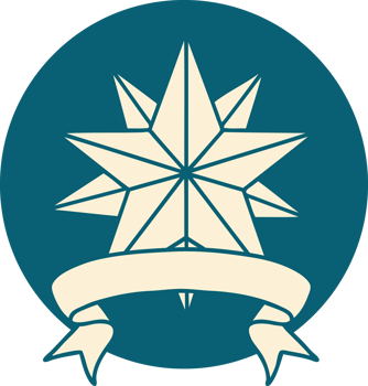 icon with banner of a star png