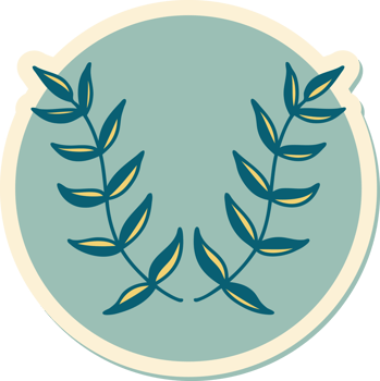 tattoo style sticker of laurel png