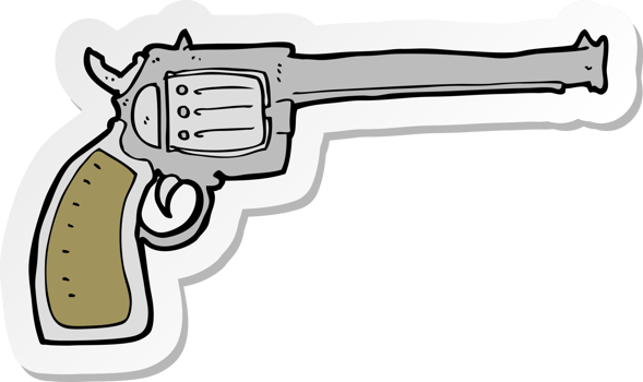 sticker of a cartoon gun png