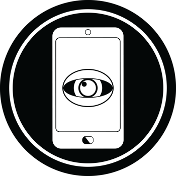 cell phone watching you circular symbol png