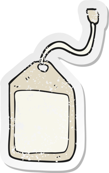 retro distressed sticker of a cartoon luggage tag png