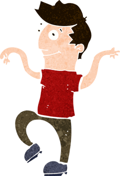 cartoon happy man doing funny dance png