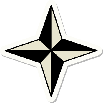 sticker of tattoo in traditional style of a star symbol png