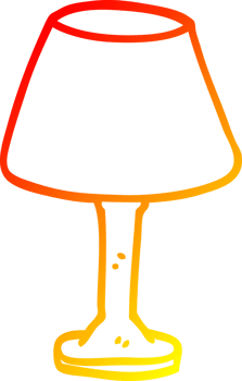 warm gradient line drawing of a cartoon desk lamp png