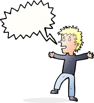 cartoon happy man with speech bubble png