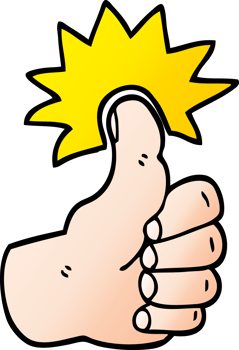 png gradient illustration cartoon thumbs up symbol