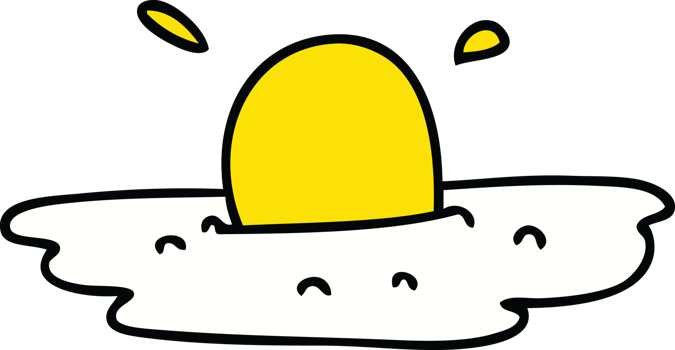 quirky hand drawn cartoon fried egg png