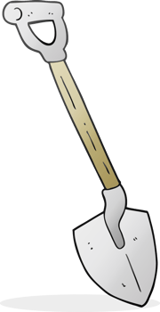 hand drawn cartoon shovel png