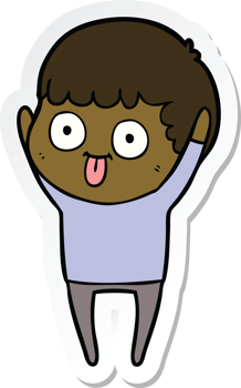 sticker of a cartoon man staring png