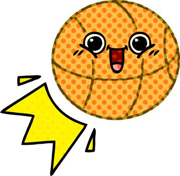 comic book style cartoon basketball png