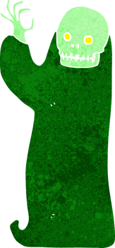 cartoon waving halloween ghoul png